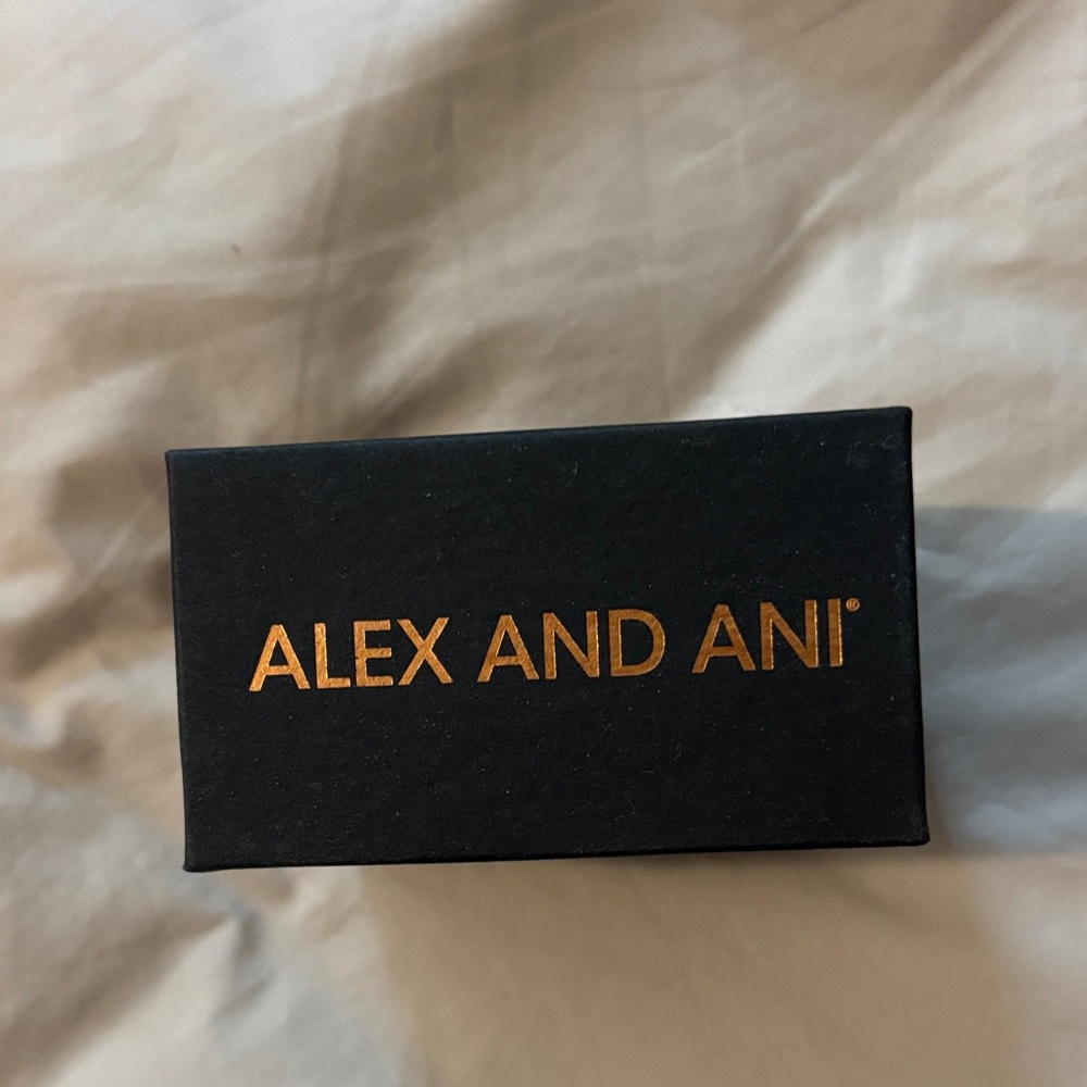 Alex and Ani Midnight Black Box with Gold Lettering